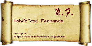 Mohácsi Fernanda névjegykártya